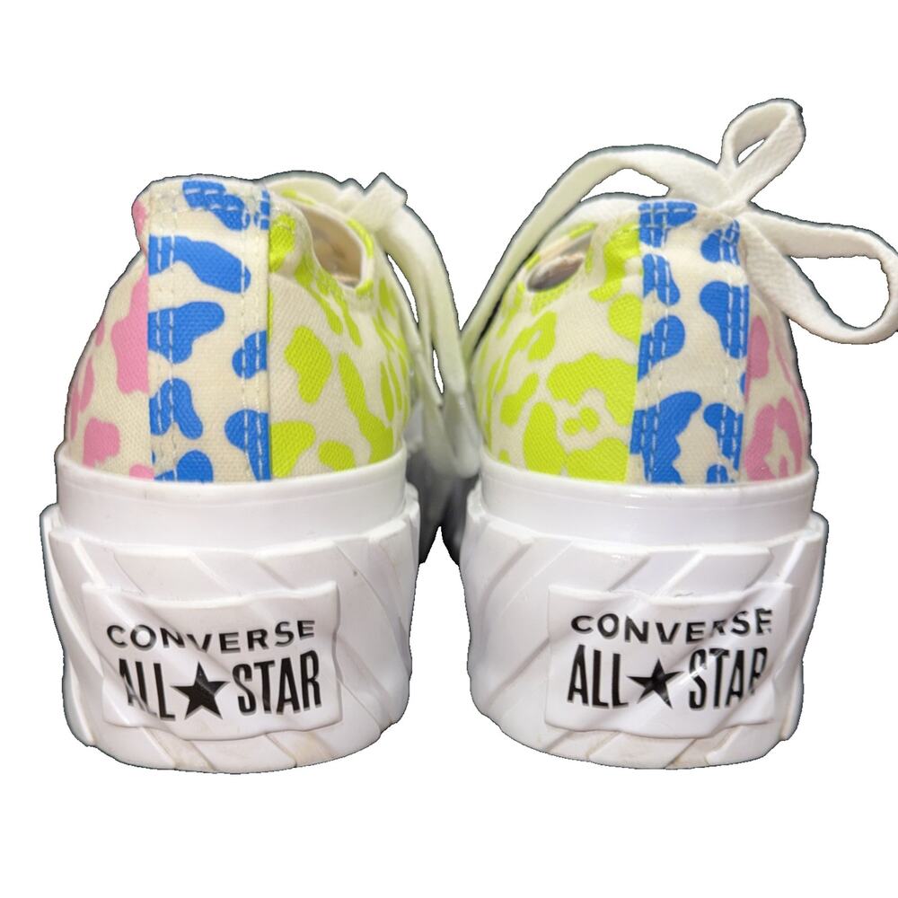 Converse Platform Leopard Print Sneakers Pink Neon Women’s 8 - Picture 4 of 8